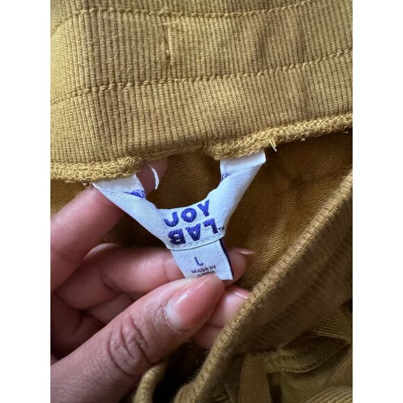 JoyLab Bundle Women's Soft Lightweight Sweatshirt & Shorts Yellow Washed Large A - Picture 3 of 4